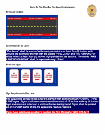 Fire Lane Requirements 01.03.2024